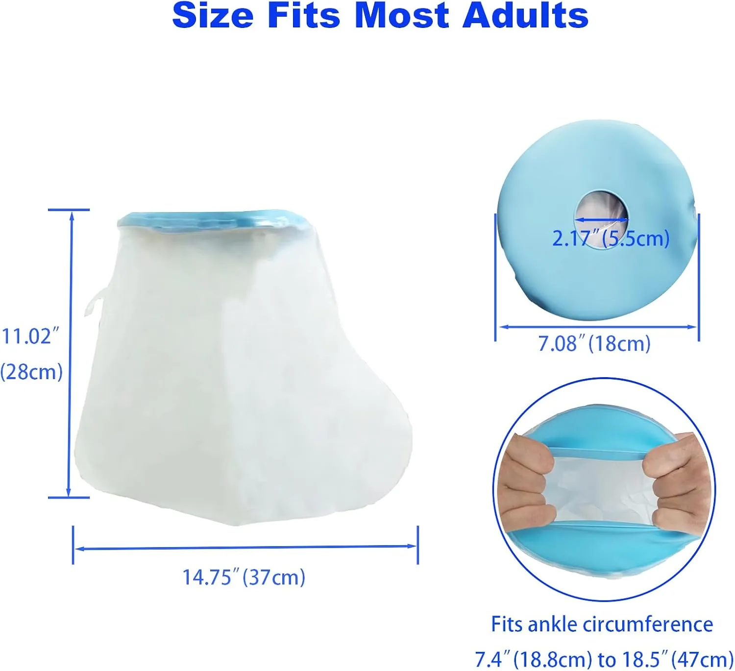 100% Waterproof Foot Cast Cover for Showering, Reusable Adult Foot Cast Protector, Cast Covers for Shower, Watertight Cast Bag for Foot, Ankle, Burns