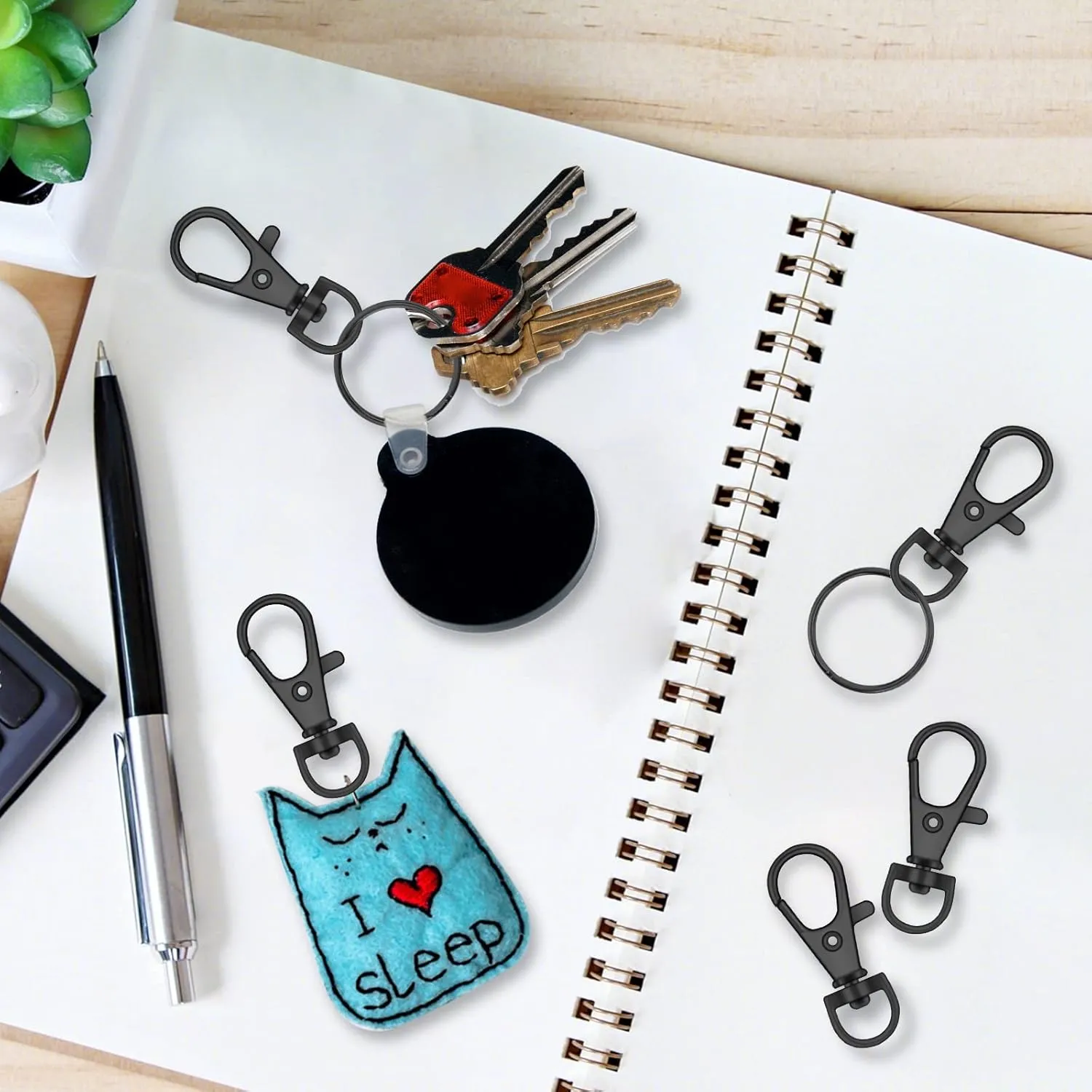 120PCS Premium Swivel Lanyard Snap Hook with Key Rings, Metal Keychain Hooks for Jewelry Making, Crafts (Multicolor)