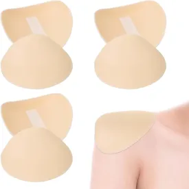 3 Pairs Set-in Shoulder Pads Breathable Sponge Covered Shoulder Enhancer Sloping Shoulders High Low Shoulders