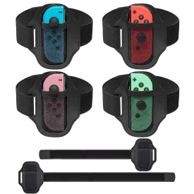 [4 Pack] Leg Band Strap for Nintendo Switch Sports Play Soccer/Ring Fit Adventure Game Accessories,Leg Strap Compatible with Switch/Switch OLED,Adjustable Elastic Sport Leg Band for Adults & Children
