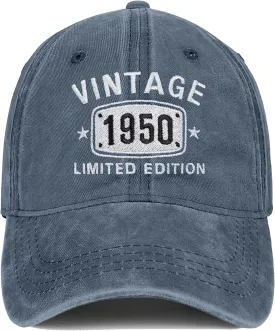 75th Birthday Gifts for Men Women 1950 Vintage Hats Embroidered Baseball Cap