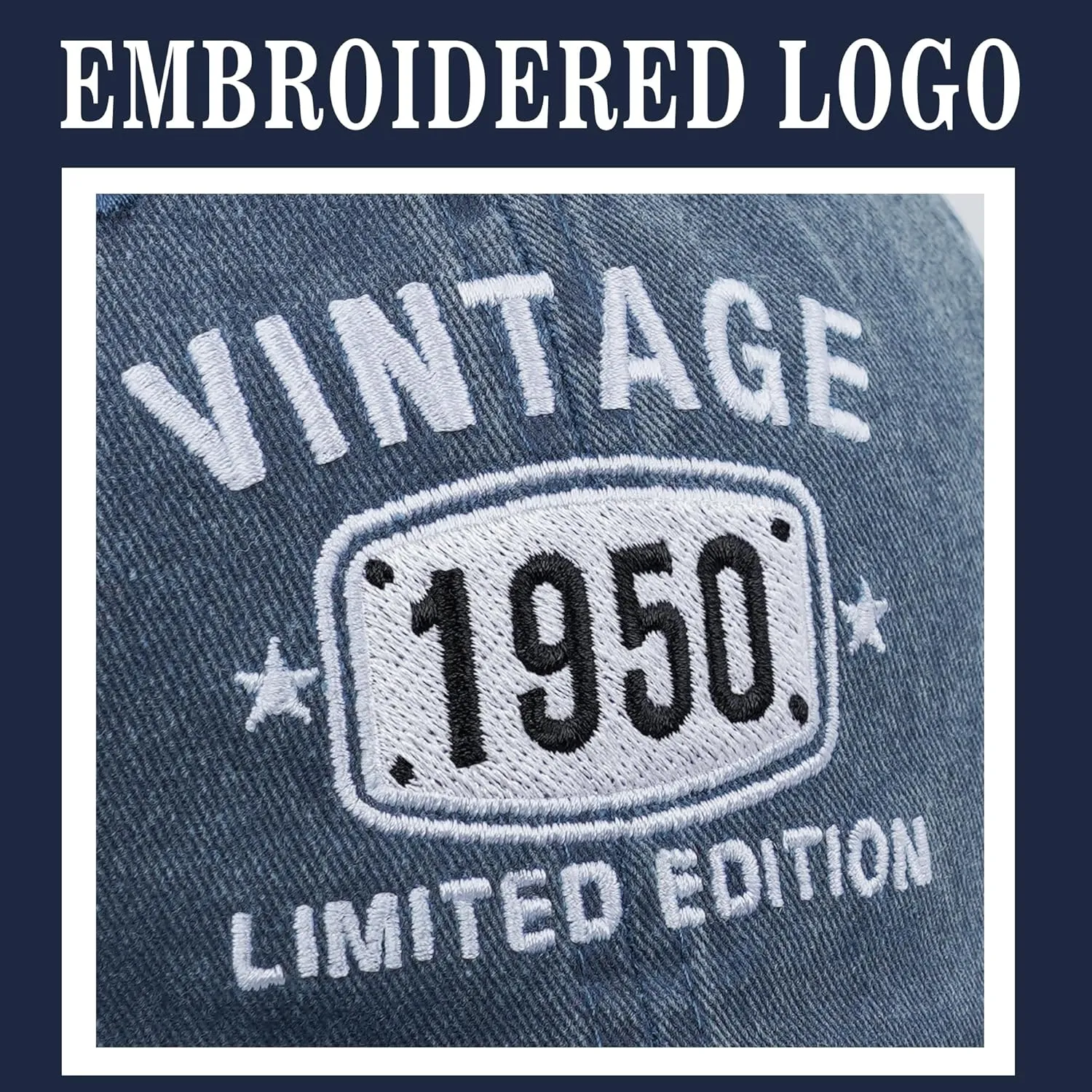 75th Birthday Gifts for Men Women 1950 Vintage Hats Embroidered Baseball Cap