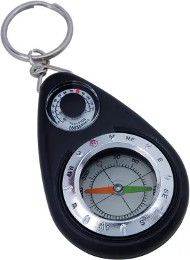 Ace Camp Munkees Small Compass and Thermometer Keychain, Mini Pocket-Sized Waterproof Keyring Gear for Camping, Hiking, Backpacking, Survival Tool, Emergency Kit