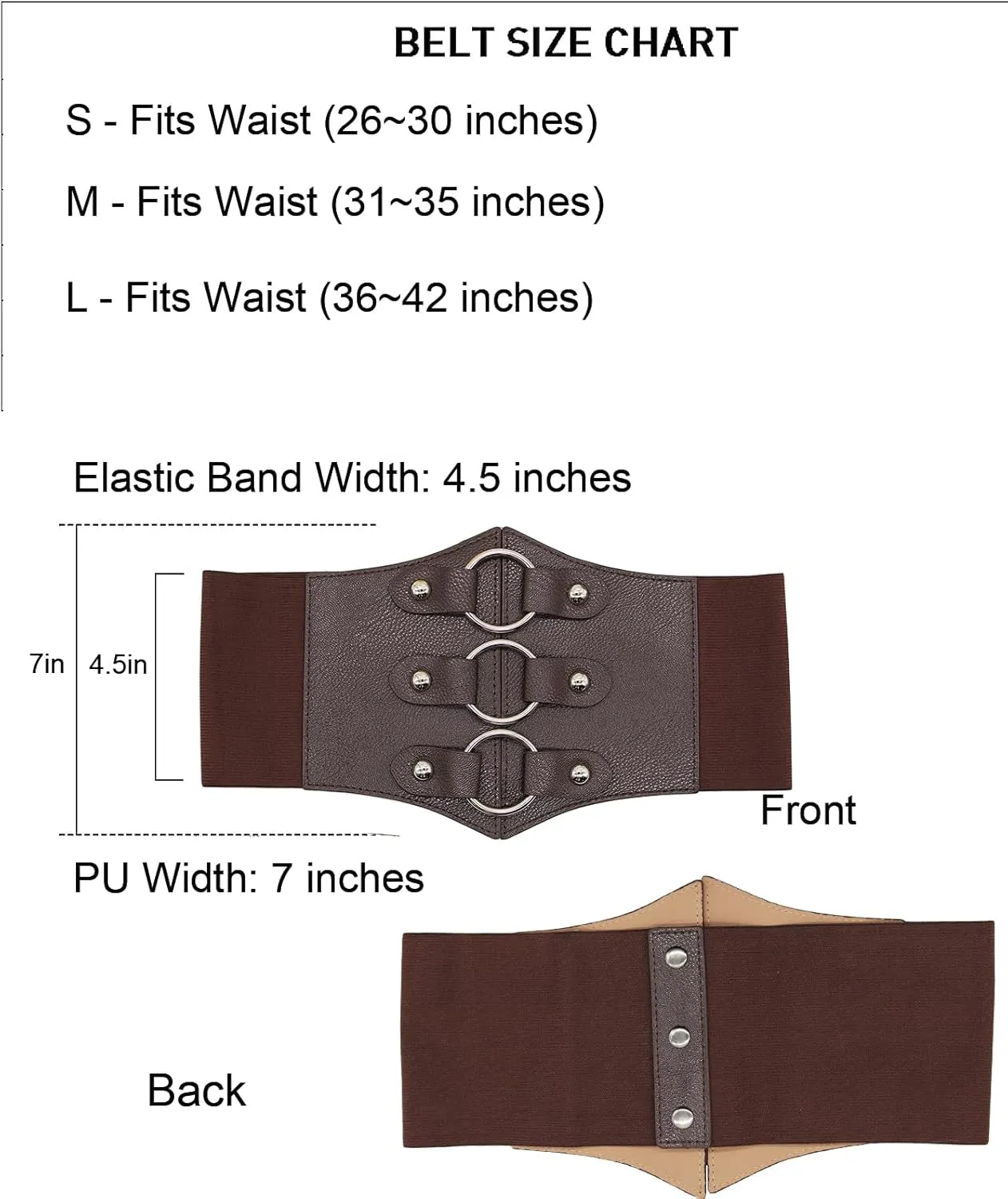 ALAIX Women's Corset Belt Extra Wide Stretchy Belts Elastic Waspie Waist Belts for Cosplay Halloween Costume Belts for Women