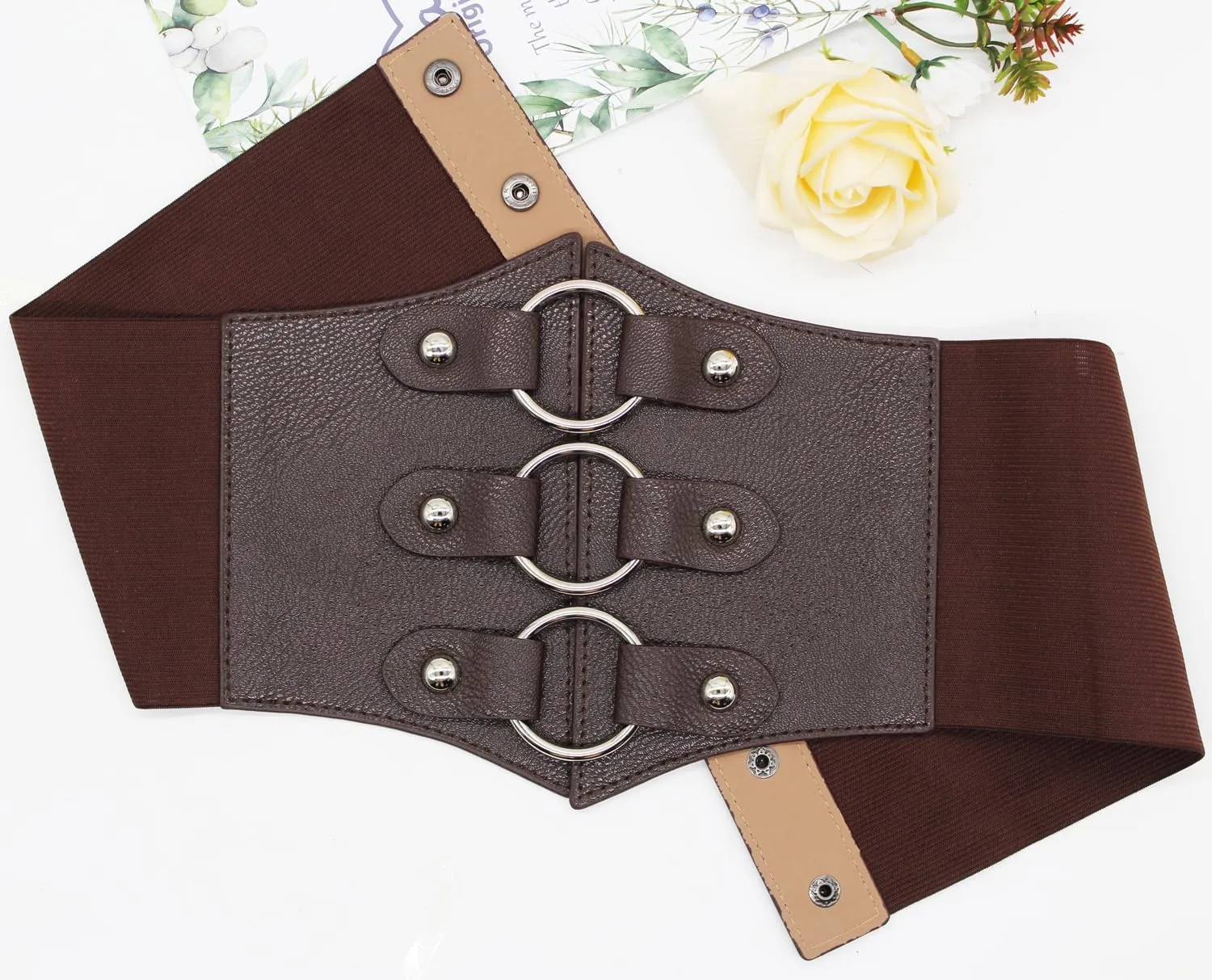 ALAIX Women's Corset Belt Extra Wide Stretchy Belts Elastic Waspie Waist Belts for Cosplay Halloween Costume Belts for Women