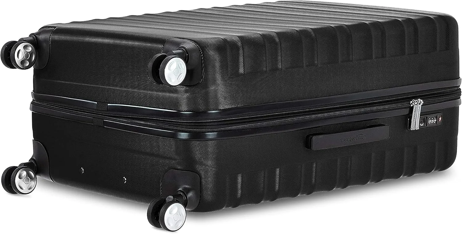 Amazon Basics 2 Piece Set (20", 28") With TSA Locks, Hardshell Suitcases With Four Multi-directional Wheels, Expandable For Up to 25% More Space, With Scratch-Resistant Surface, Black