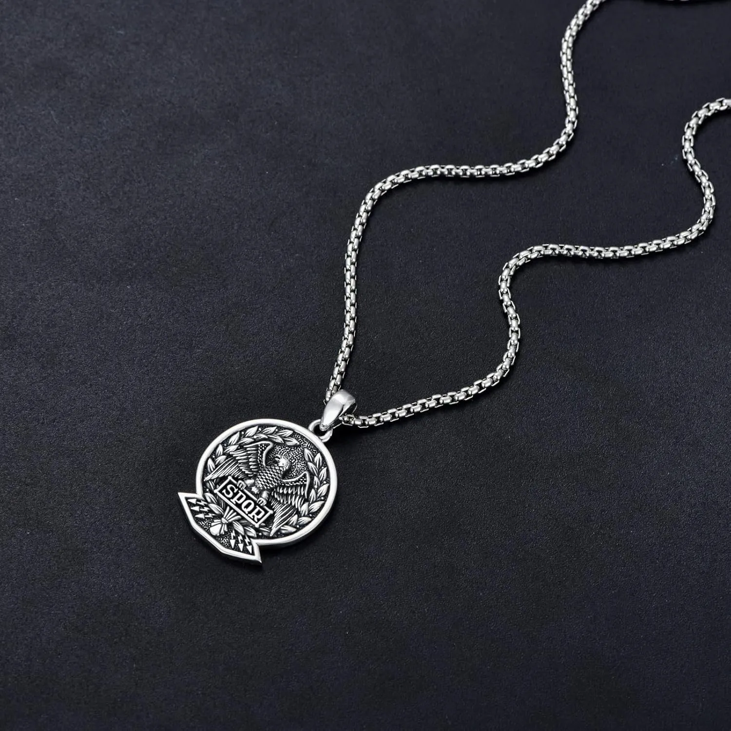 Animal Necklace for Men 925 Sterling Silver Lion/Tiger/Satanic Goat/Owl/Scorpion/Eagles/Deer Necklace Animal Pendant Jewelry for Birthday Christmas