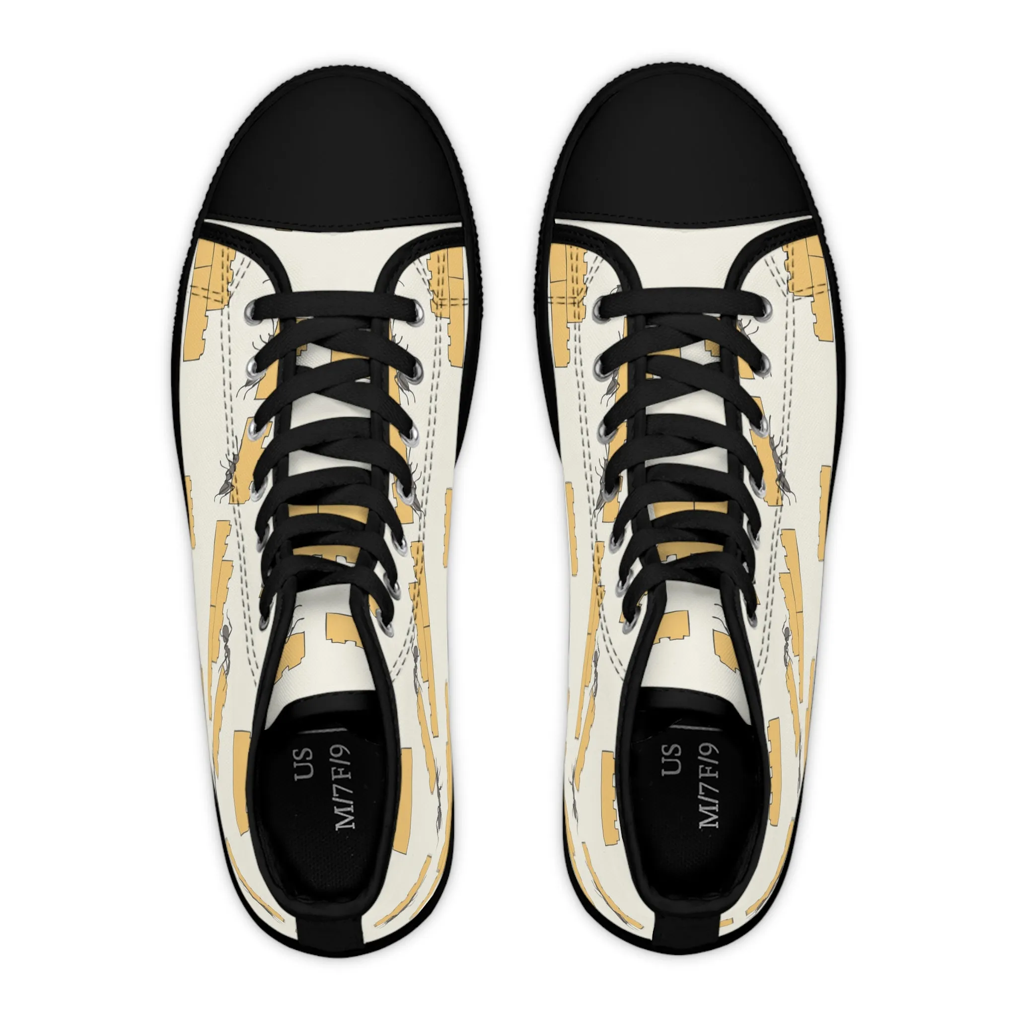 Ant and Yellow Brick Women's High Top Sneakers