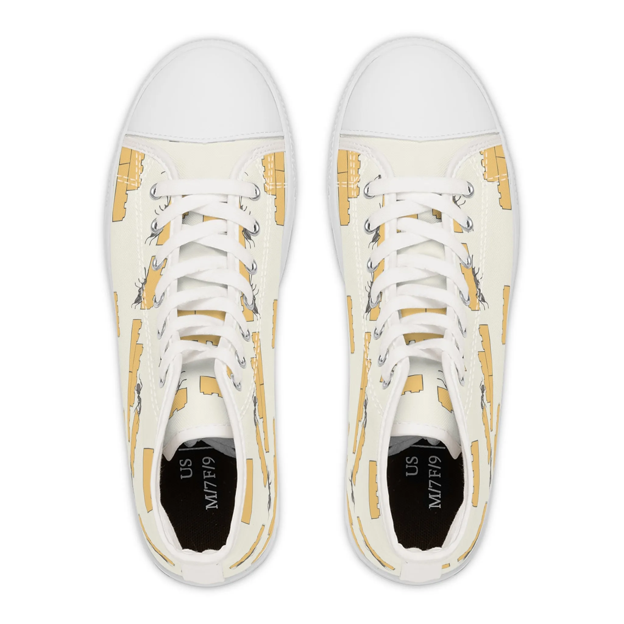 Ant and Yellow Brick Women's High Top Sneakers