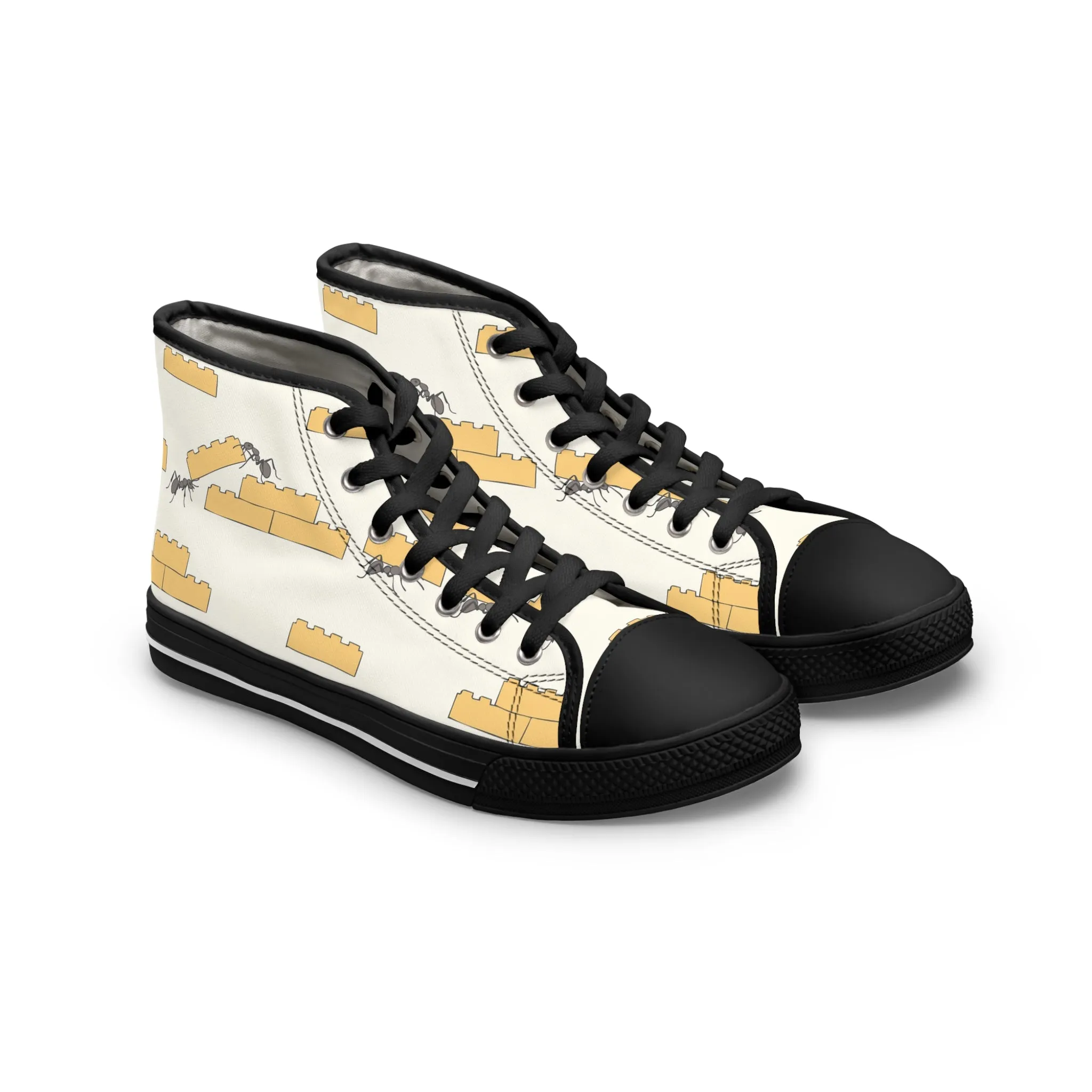 Ant and Yellow Brick Women's High Top Sneakers