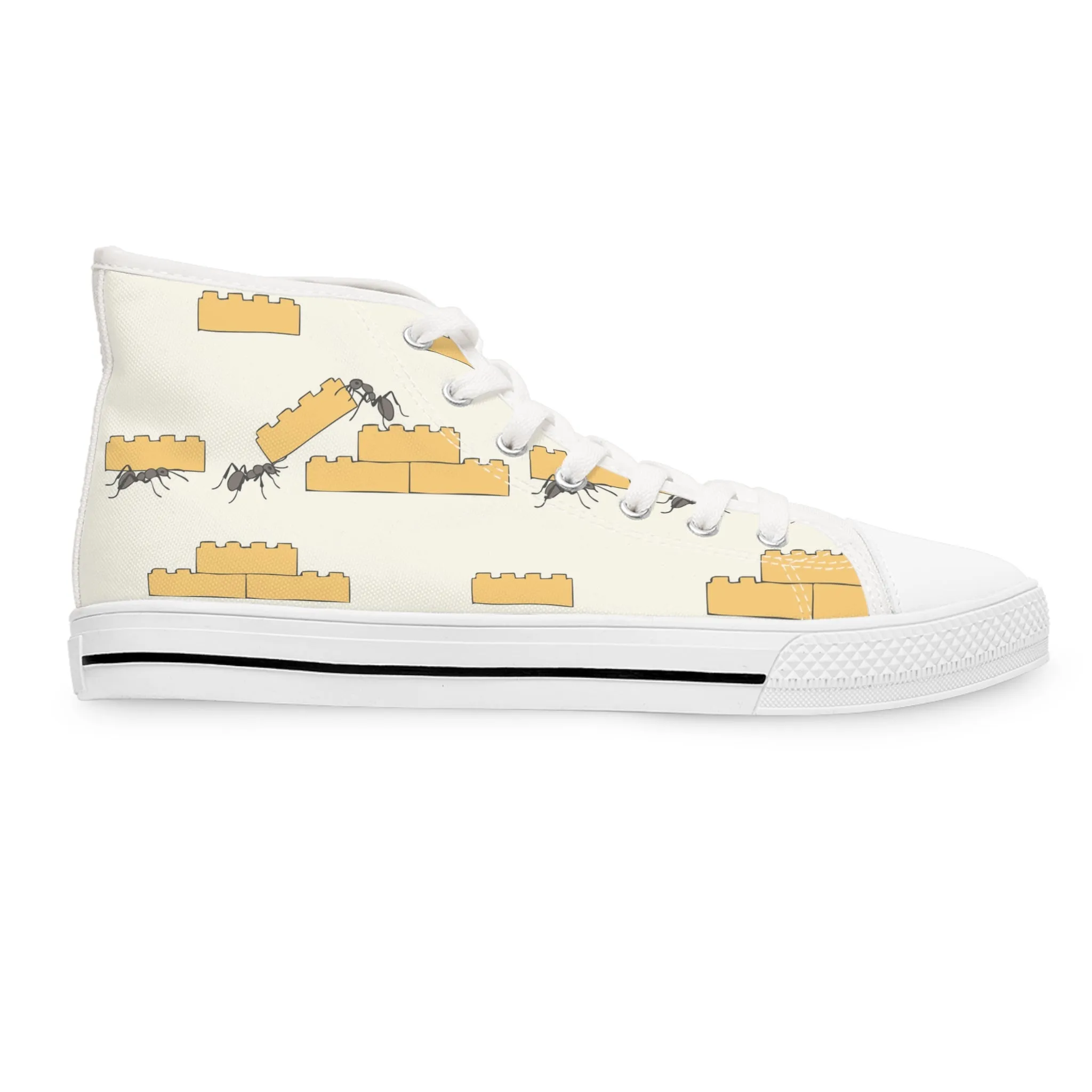 Ant and Yellow Brick Women's High Top Sneakers