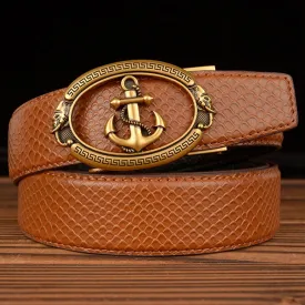 Automatic Buckle Belt Young Men Real Cowhide