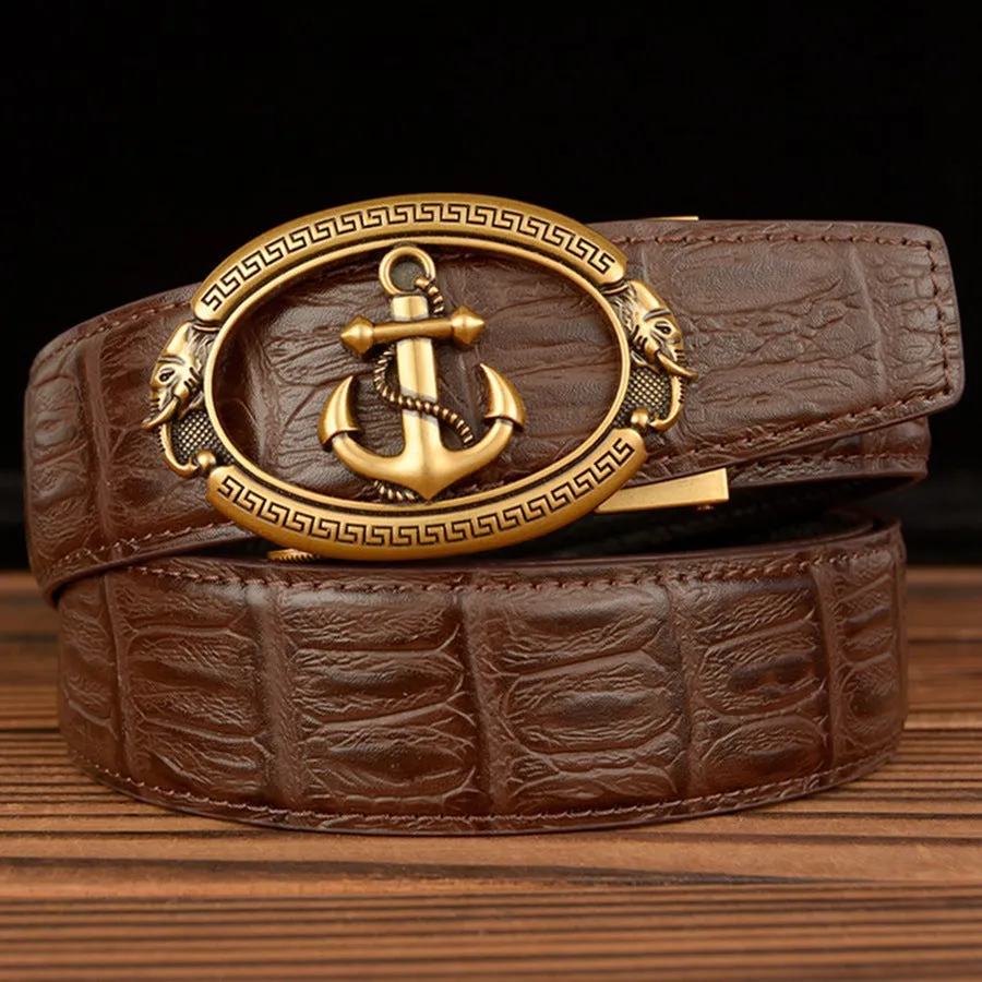 Automatic Buckle Belt Young Men Real Cowhide