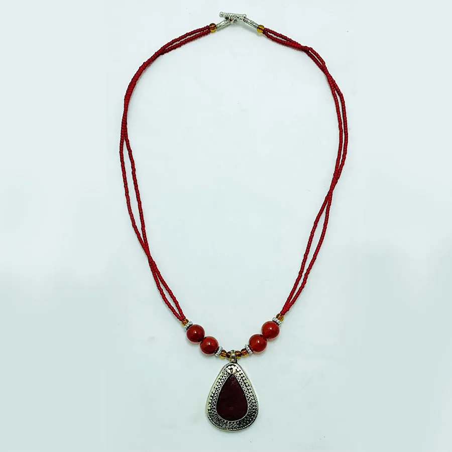 Beaded Chain Handmade Pendant Necklace
