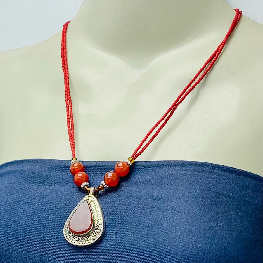 Beaded Chain Handmade Pendant Necklace