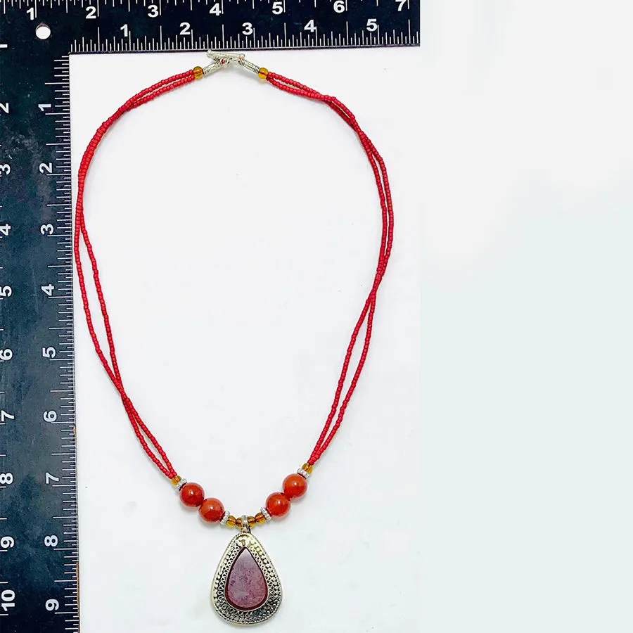 Beaded Chain Handmade Pendant Necklace