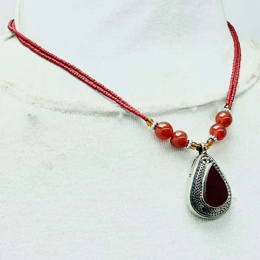Beaded Chain Handmade Pendant Necklace
