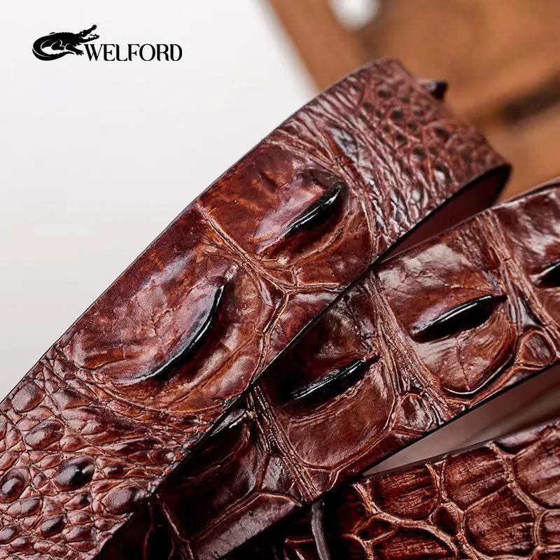 Belt men's crocodile pattern automatic buckle belt