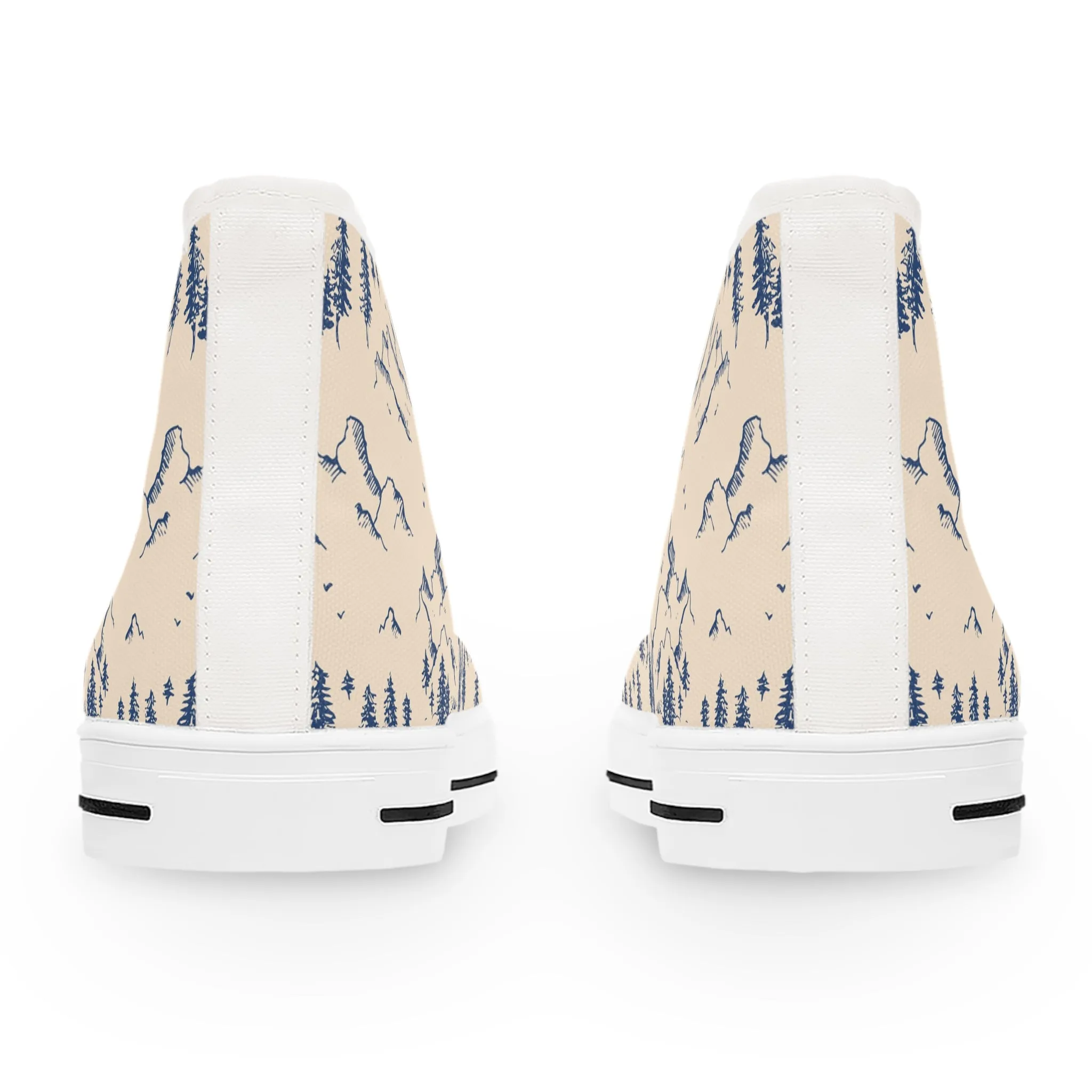 Blue Hiking Trail Mountains Women's High Top Sneakers