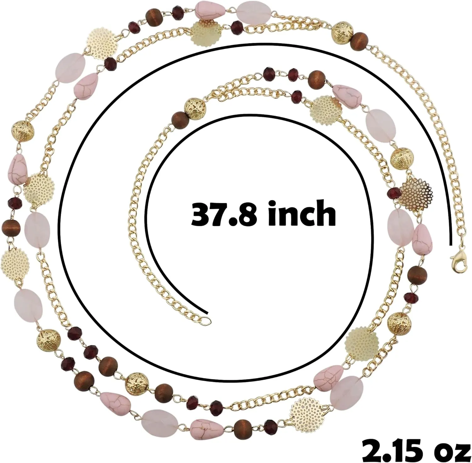 Bocar Long Necklaces for Women Trendy, Boho Layered Crystal Beaded Collar Necklaces for Women, Fashion Statement Necklaces Jewelry