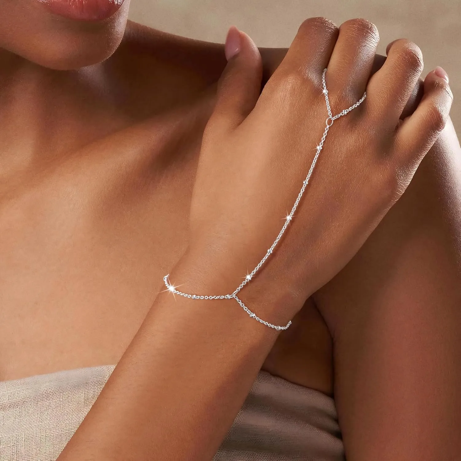 Bracelets for Women, Waterproof 14K Gold/Silver Plated Stackable Bracelets for Women Non Tarnish Trendy Dainty Paperclip Figaro Box Herringbone Hand Chain Bracelet Pack Stack Adjustable Jewelry for Women
