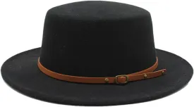 British Style Child Fedora Hats Boy Girls Kids Flat Top Felt Jazz Hat Formal Party Dress Cap