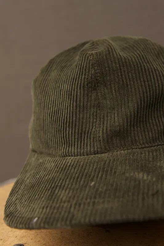 Carter Fitted Six Panel Hat -  Olive Corduroy - M