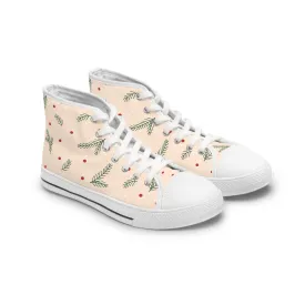 Christmas Tree Twig and Berries Women's High Top Sneakers