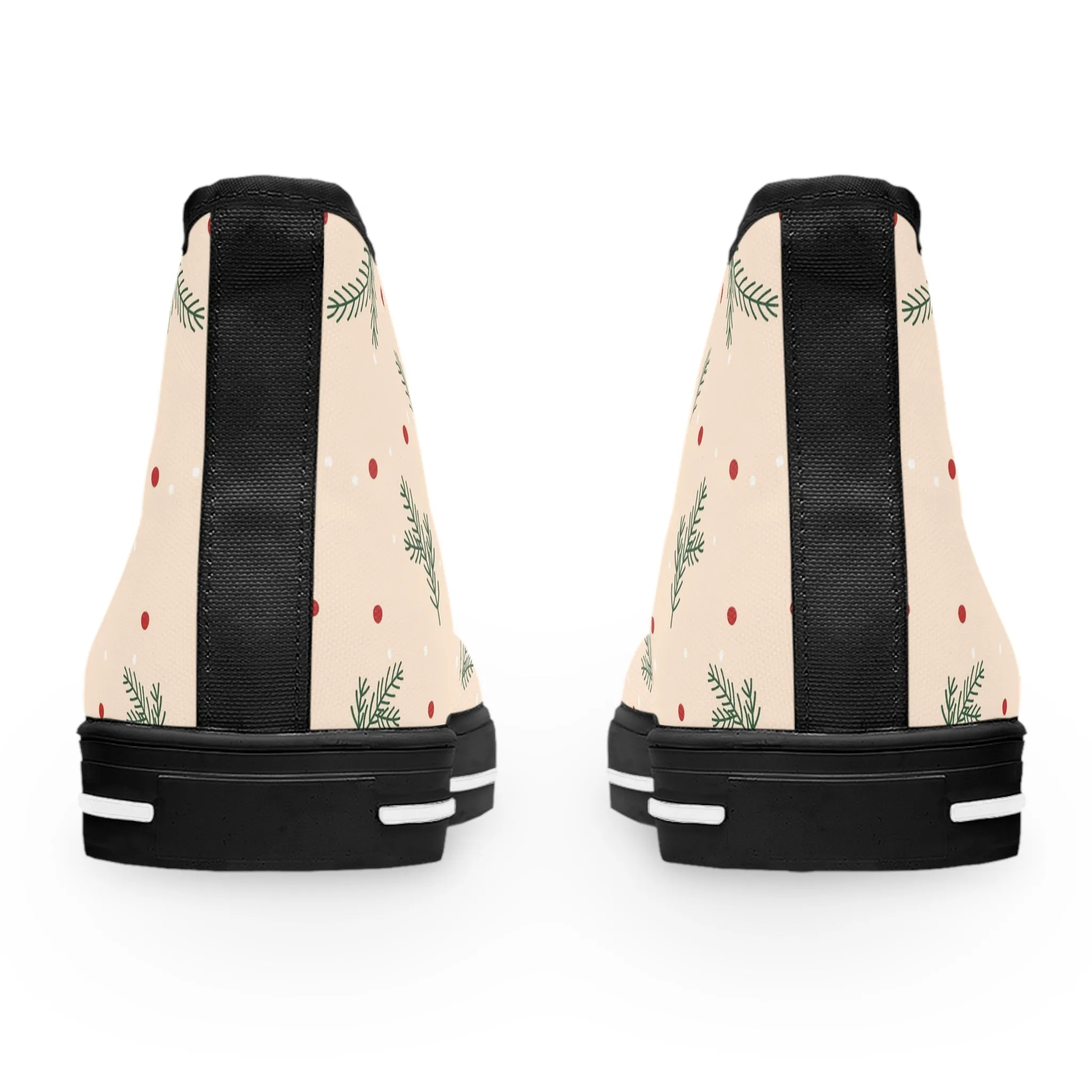 Christmas Tree Twig and Berries Women's High Top Sneakers