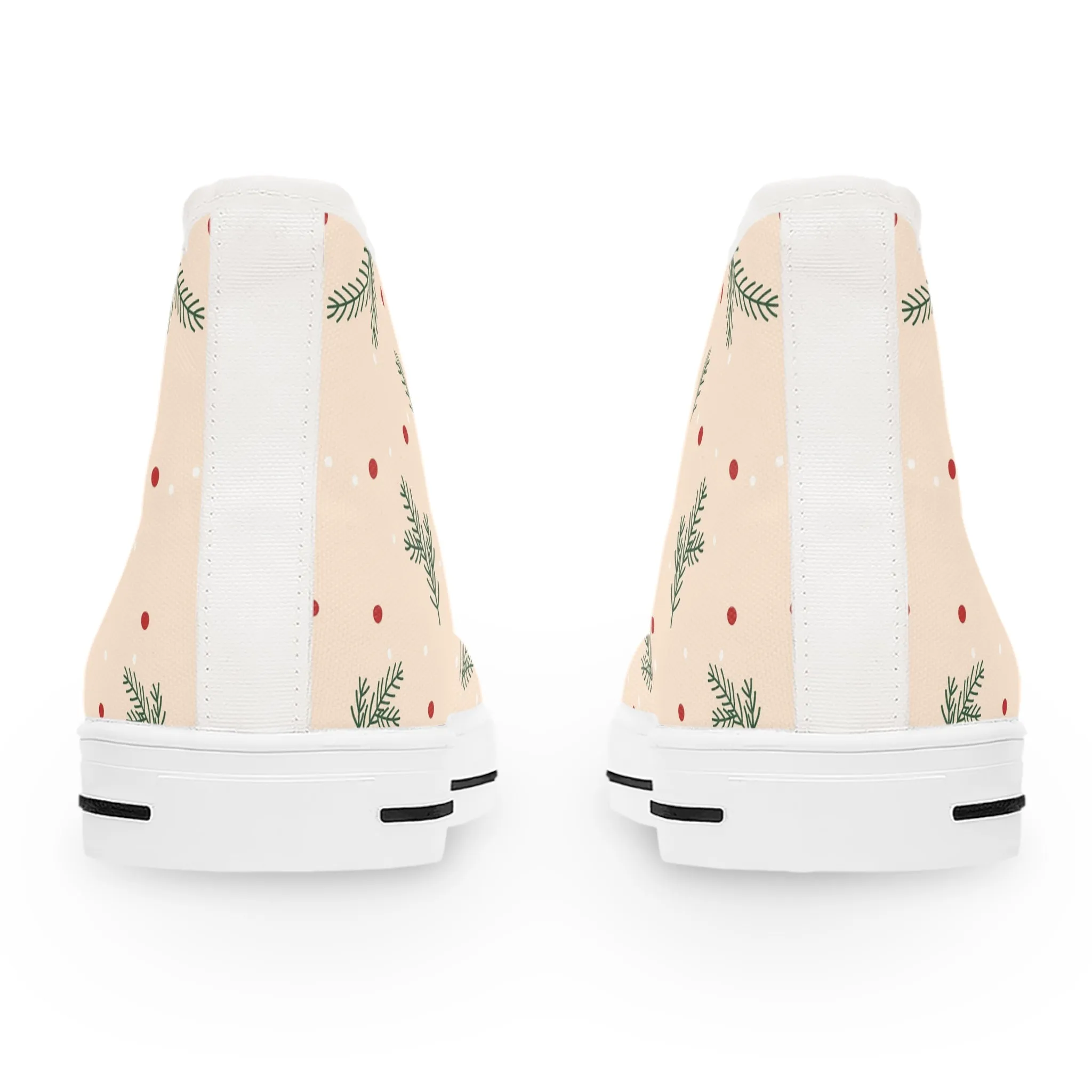 Christmas Tree Twig and Berries Women's High Top Sneakers