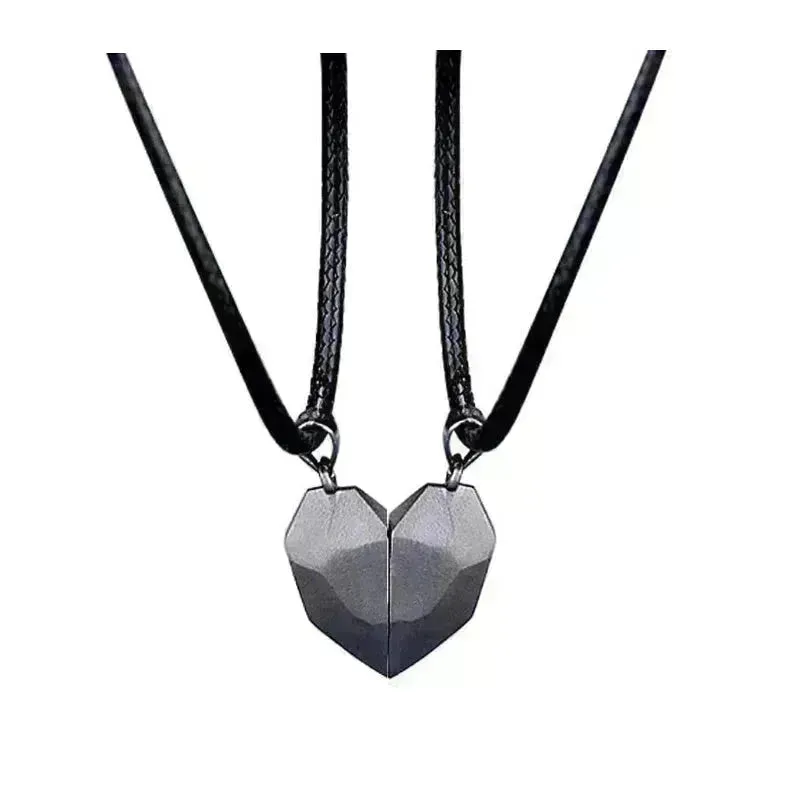 Creative Magnet Necklace Love Heart Broken Men And Women