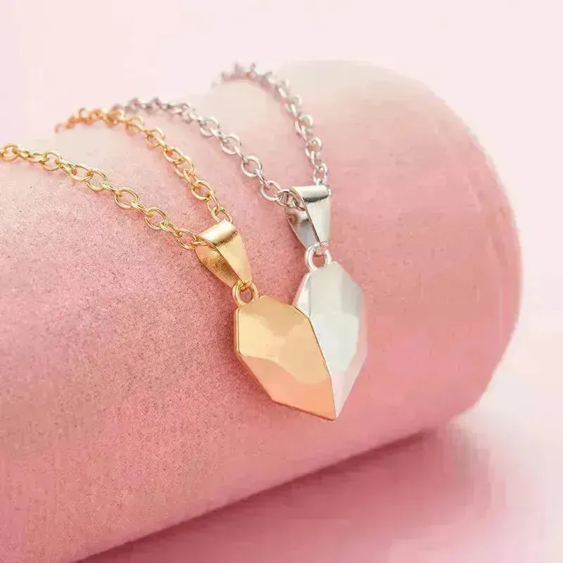 Creative Magnet Necklace Love Heart Broken Men And Women
