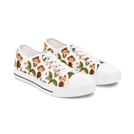 Cute Childish Monkey Women's Low Top Sneakers