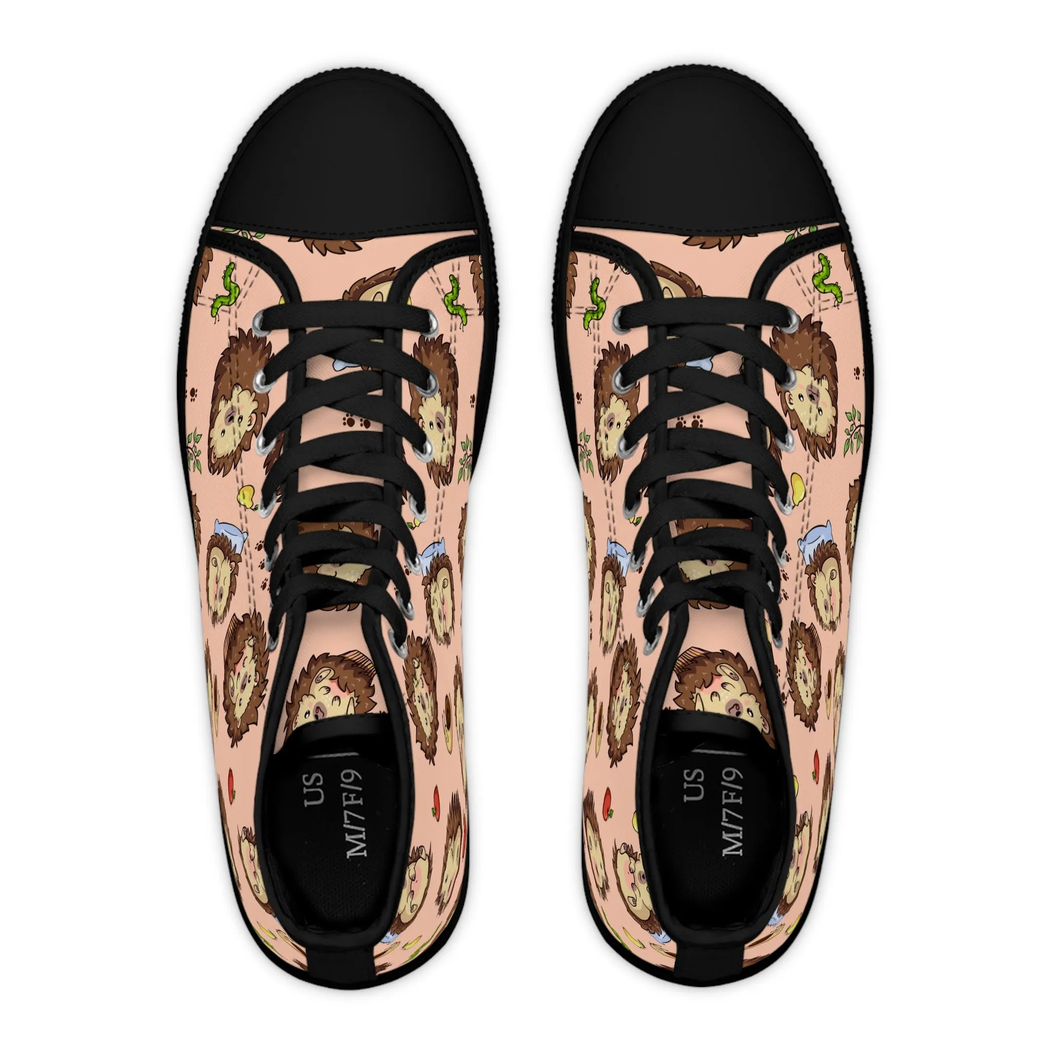 Cute Colorful Hedgehog Women's High Top Sneakers