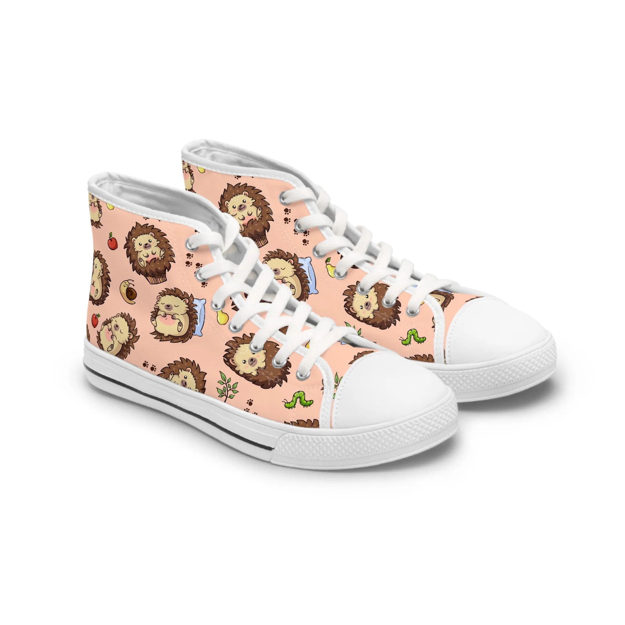 Cute Colorful Hedgehog Women's High Top Sneakers