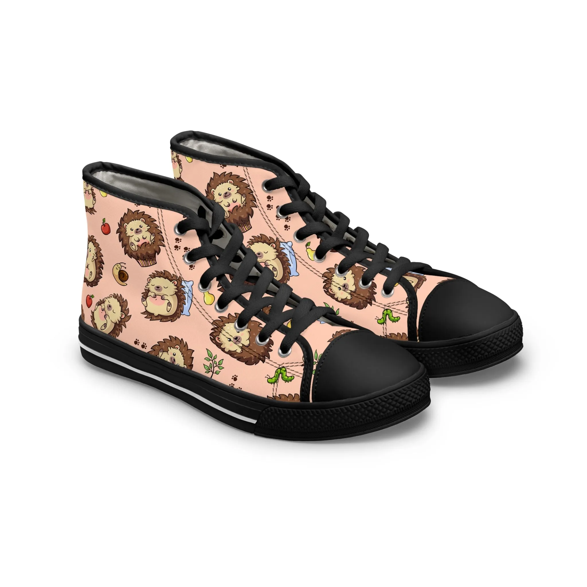 Cute Colorful Hedgehog Women's High Top Sneakers