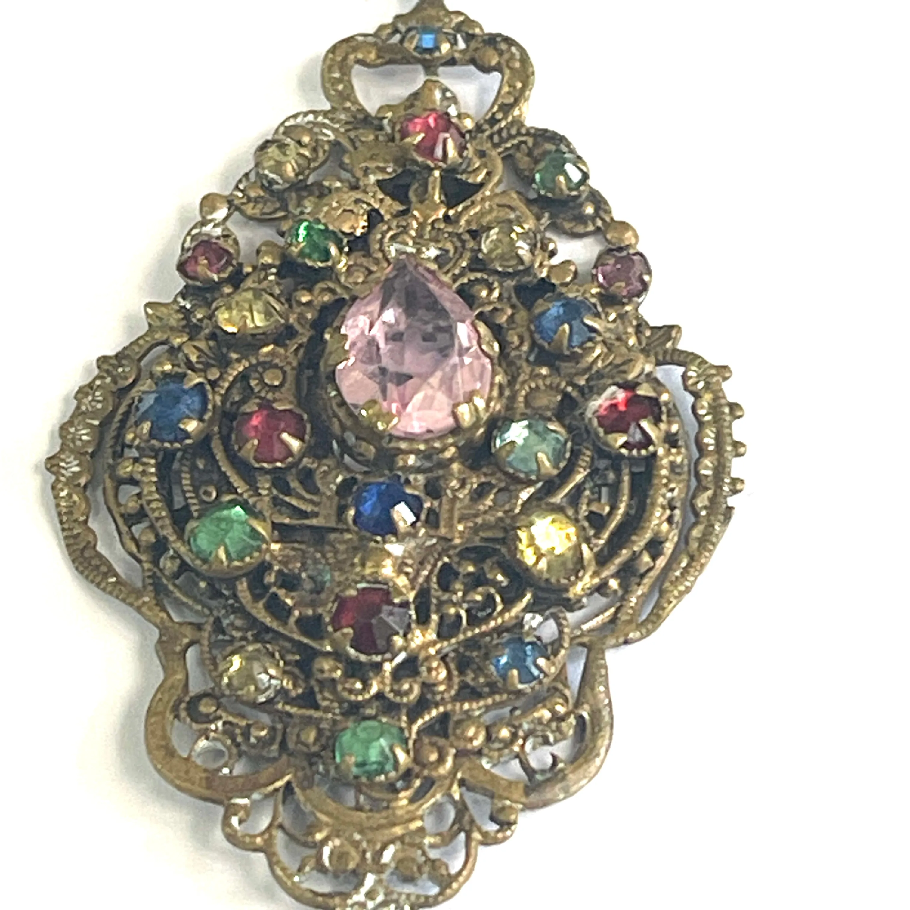 Czech Filigree 30's Pendant Necklace