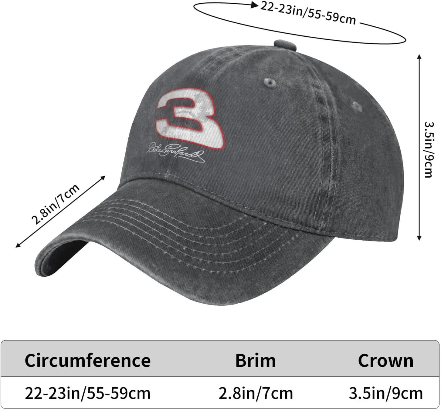 Dale Earnhardt Sr #3 Baseball Hats for Men/Women Adjustable Cap