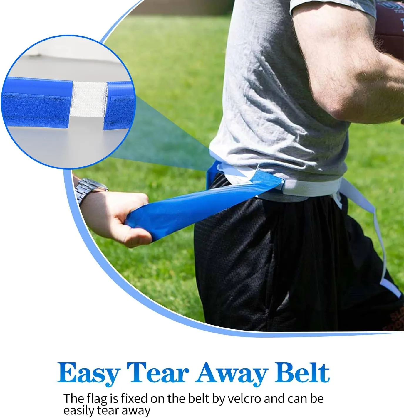 DkOvn Flag Football Set, 8/10/14/28pcs Flag Football Belts with Flags, Easy Tear Away Belt for Youths, Adults Players of Flag Football