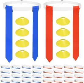 DkOvn Flag Football Set, 8/10/14/28pcs Flag Football Belts with Flags, Easy Tear Away Belt for Youths, Adults Players of Flag Football
