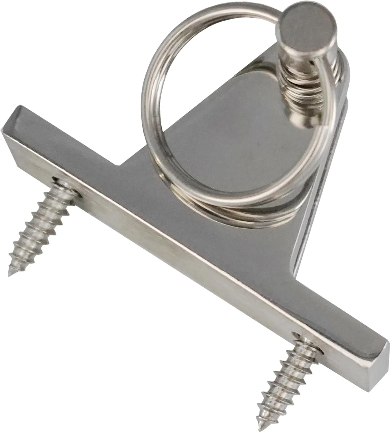 DNB Bimini Top Deck Hinge - Stainless Steel 316 - with Ring and Removable Pin - Extra Installation Screws Included