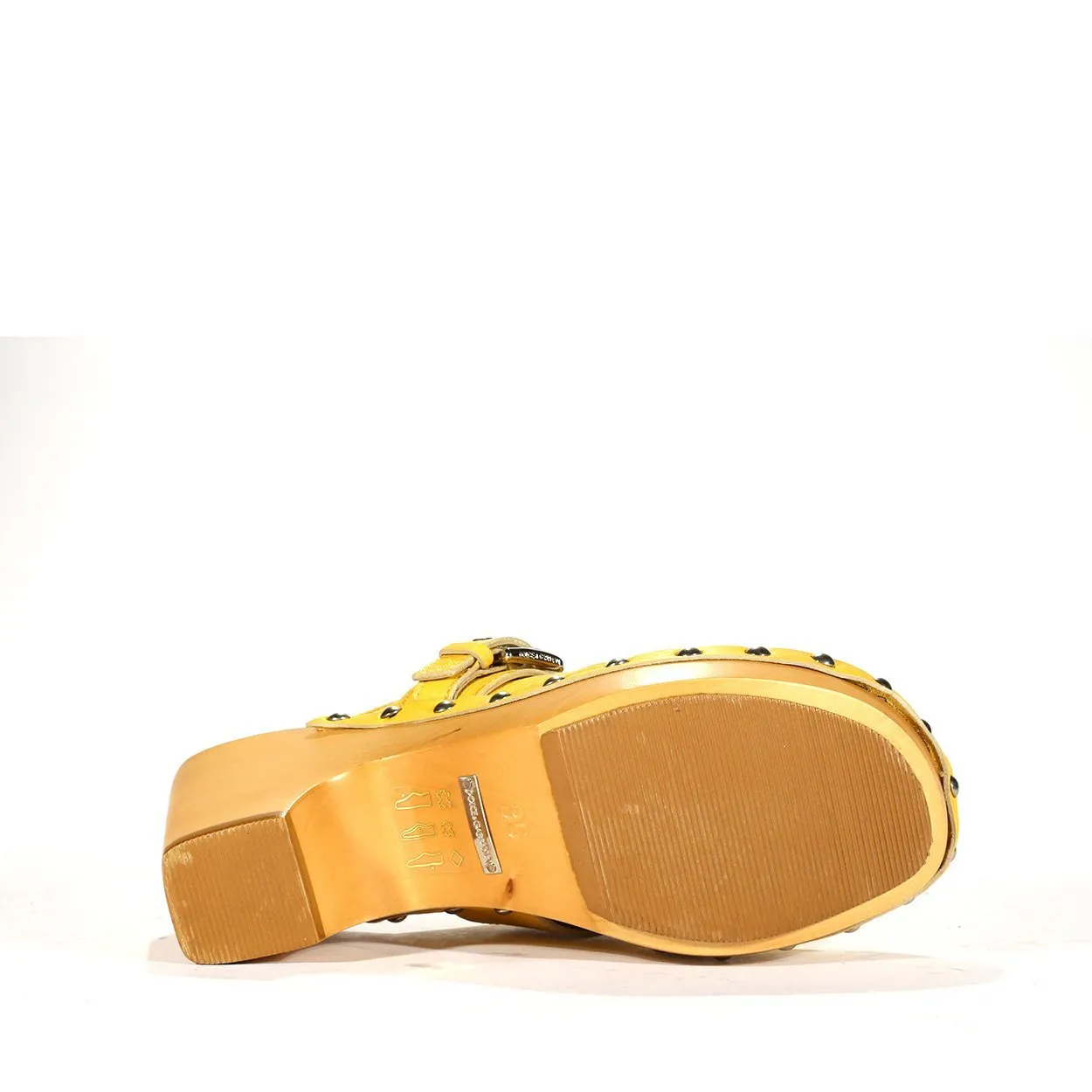 Dolce & Gabbana 4754 Women's Shoes Yellow Calf-Skin Leather High-Heel Sandals (DGW55)