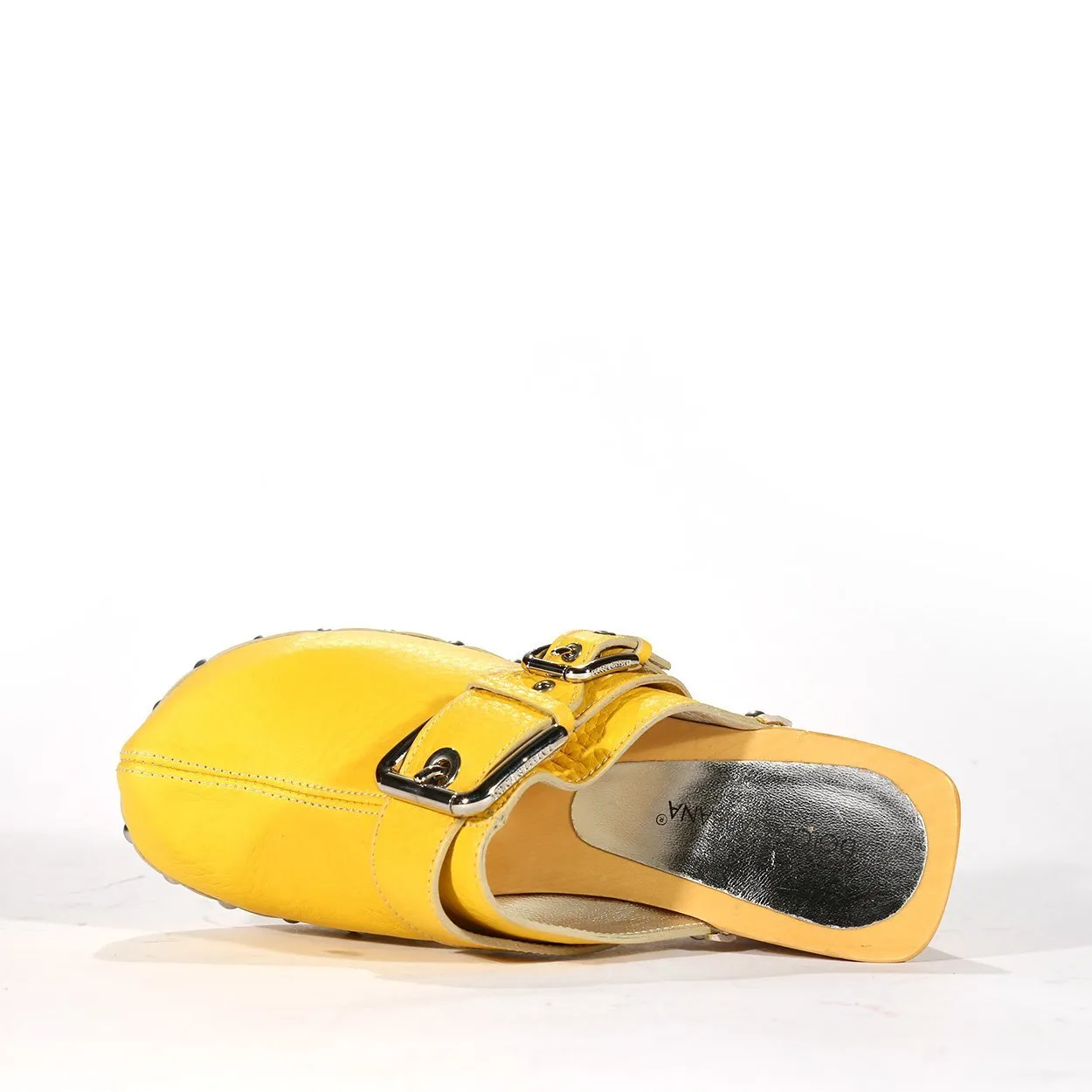 Dolce & Gabbana 4754 Women's Shoes Yellow Calf-Skin Leather High-Heel Sandals (DGW55)