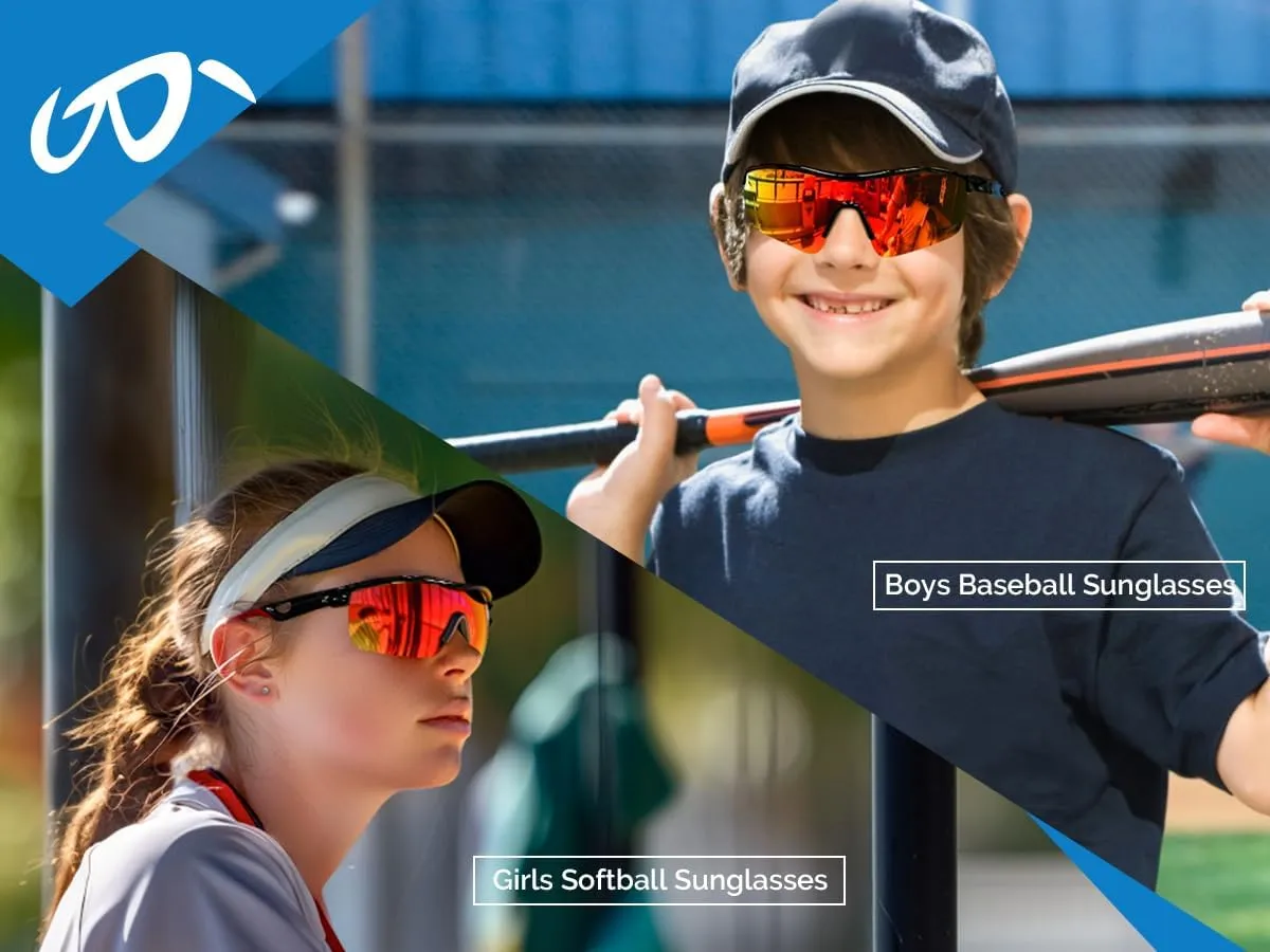 FEISEDY 3Pack Kids Teens Baseball Polarized Sunglasses Sports TR90 Frame Boys Girls Cycling B2454