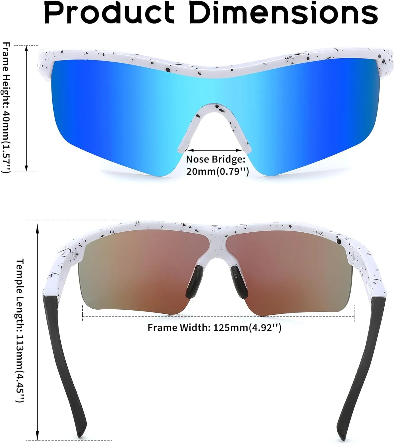 FEISEDY 3Pack Kids Teens Baseball Polarized Sunglasses Sports TR90 Frame Boys Girls Cycling B2454