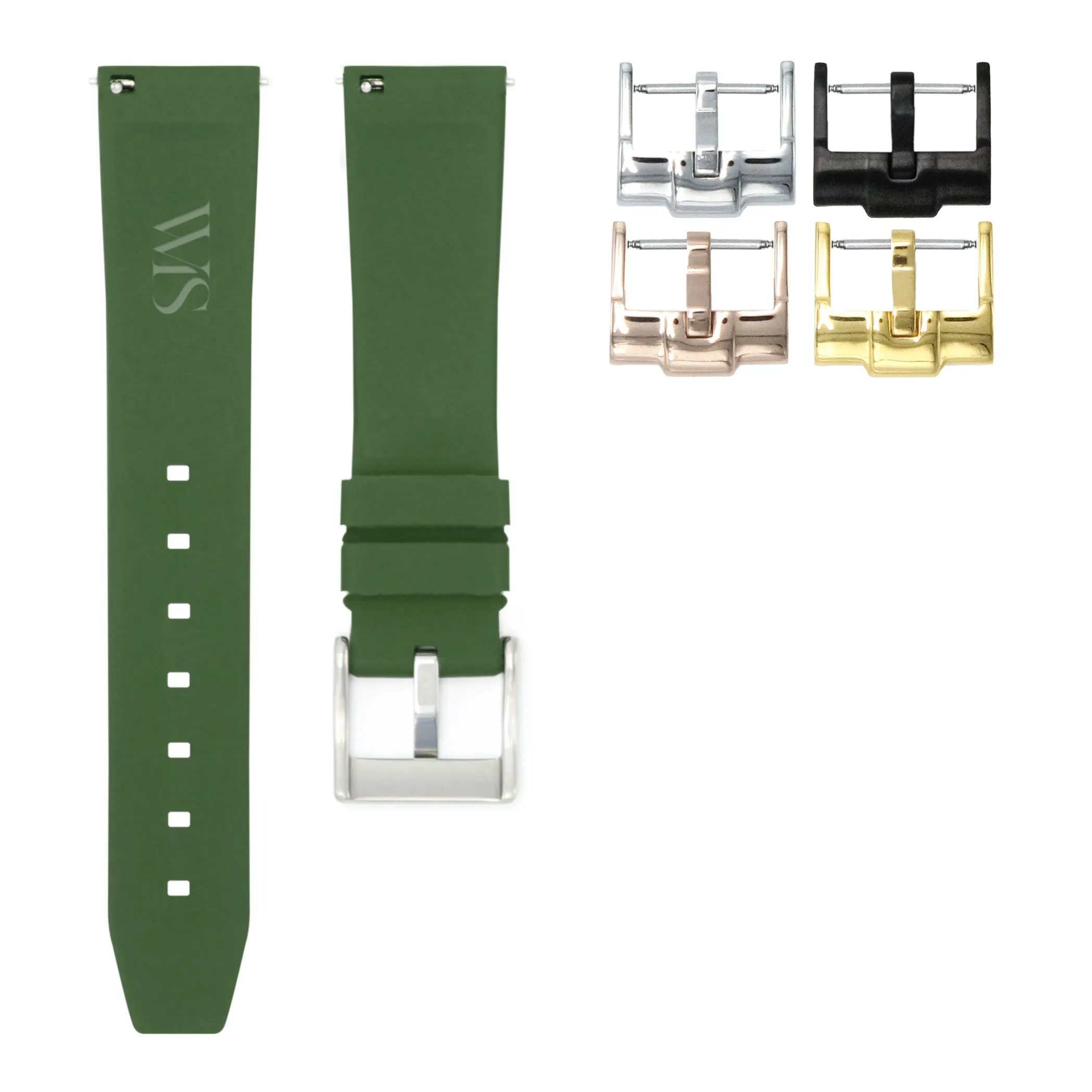 Forest Green - Quick Release Rubber Watch Strap For Omega x Swatch Moonswatch