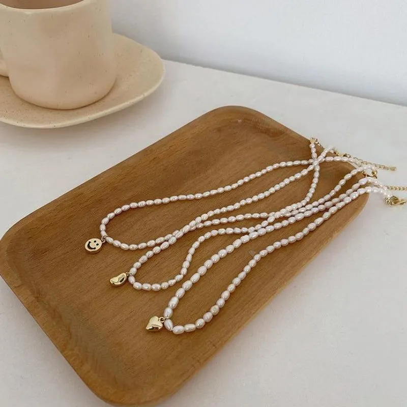 Freshwater Square Pearl Multilayer Necklace Charm Jewelry YSS0411