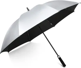 G4Free 54/62 Inch Windproof UV Protection Golf Umbrella Extra Large Silver Coated Automatic Open Stick Long Umbrella