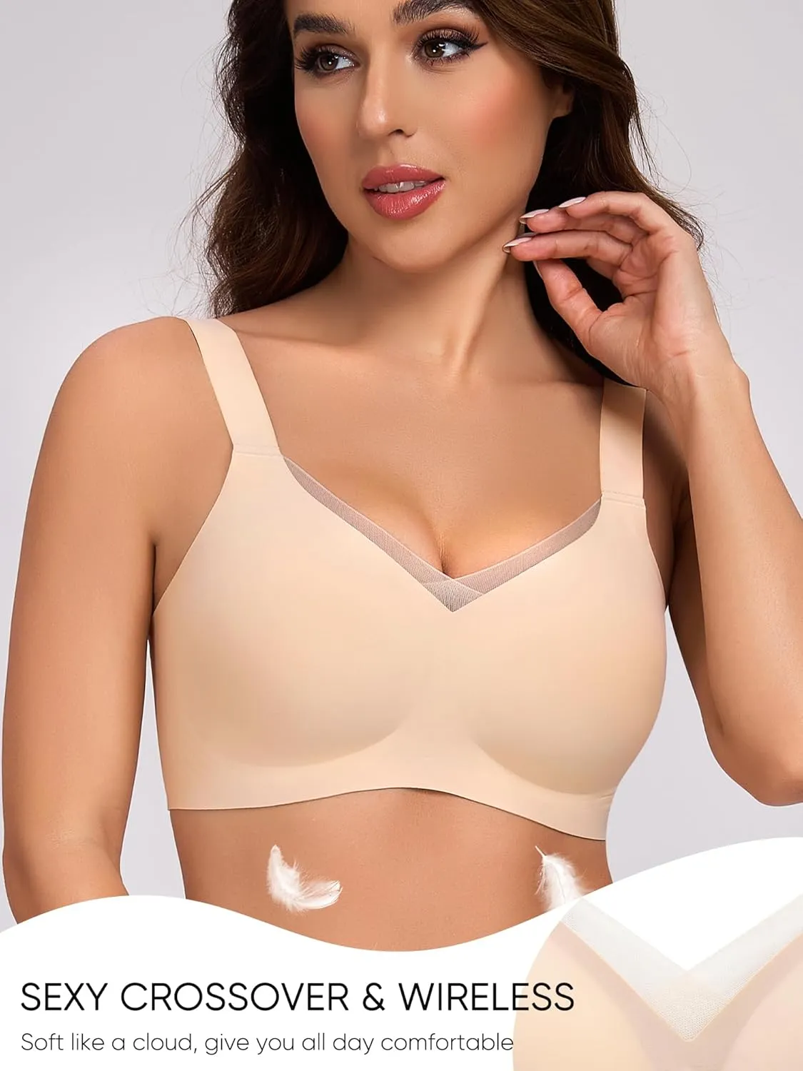 Gailife Crossover Bras for Women No Underwire Wireless Bralettes Seamless Supportive T Shirt Everyday Bras