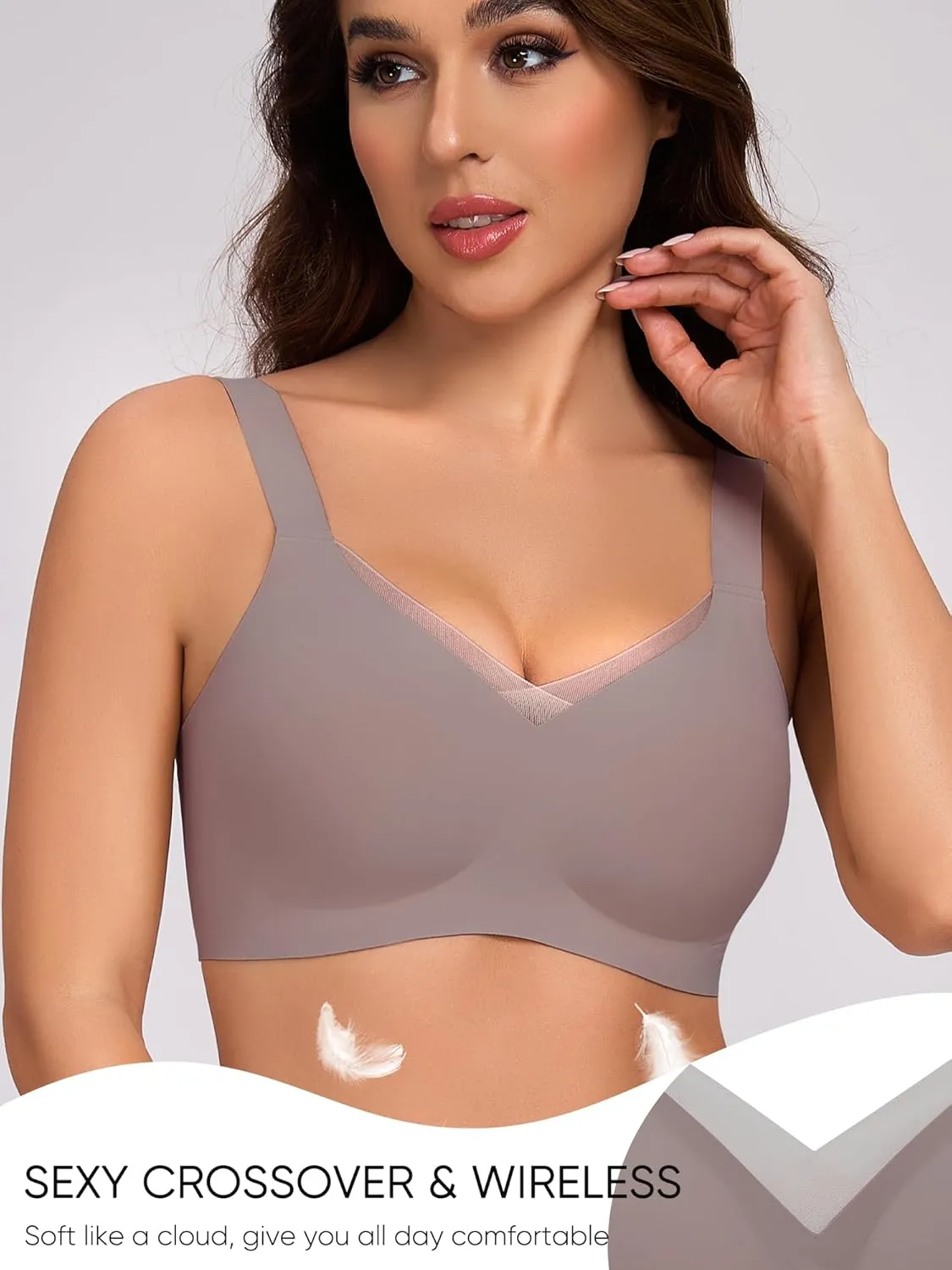Gailife Crossover Bras for Women No Underwire Wireless Bralettes Seamless Supportive T Shirt Everyday Bras